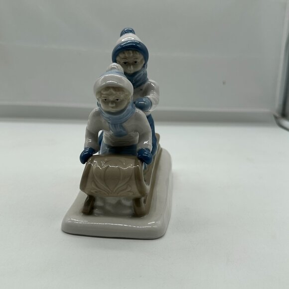 1992 PS (Paul Sebastian) Mexico, Two Children Sledding Porcelain Figurine EUC - Picture 2 of 5